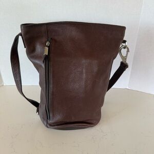 Stone Mountain Genuine Leather Shoulder Bag – Dark Brown